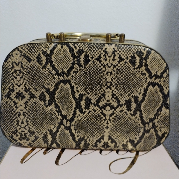 Handbags - VINTAGE SNAKE PRINT TOP HANDLE MAKE UP CASE/HAND BAG